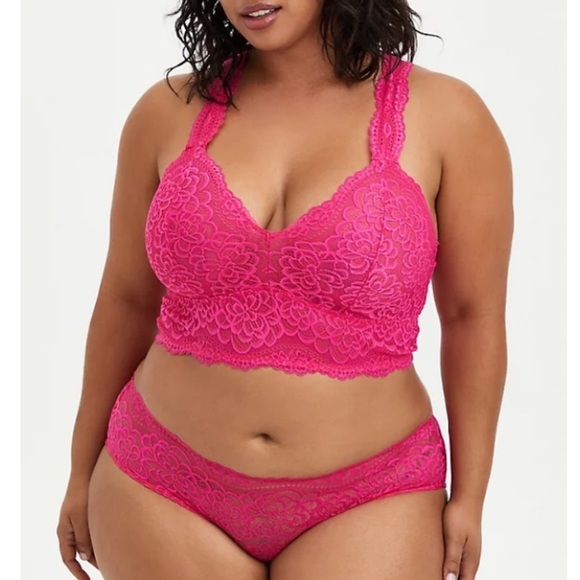 TORRID NWT HOT PINK RACERBACK BRALETTE & PANTY SET - Picture 1 of 8